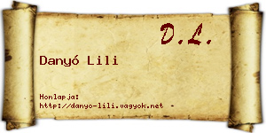 Danyó Lili névjegykártya
